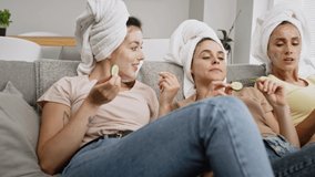 Video of three girls relaxing wile having a home spa. Shot with RED helium camera in 8K. - Powered by Shutterstock - Get 15% off with code: PIKWIZARD15
