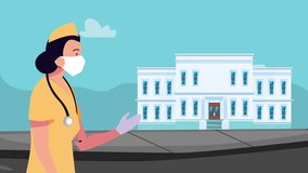 professional female doctor wearing medical mask in hospital animation ,4k video animated - Powered by Shutterstock - Get 15% off with code: PIKWIZARD15