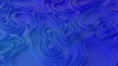 Abstract minimalistic background with blue noise wave field. Detailed displaced surface. Modern background template for documents, reports and presentations. Sci-Fi Futuristic. 3d loop animation