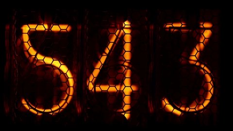 Three digit counting device - nixie tube numbers
