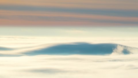 Time lapse 4k, Zoom out shot of Cloud movements, A sea of fog misty clouds flowing through mountain hill from Doi Inthanon National Park, Chiang Mai Thailand.