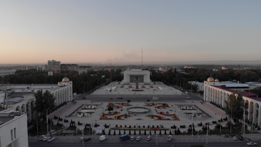 Bishkek city sunset Asia tourism Royalty-Free Stock Footage #1065007033