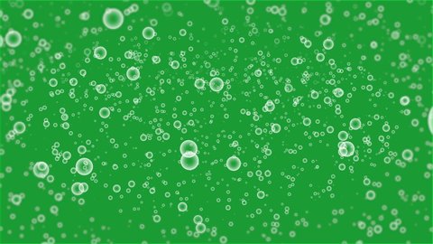 Soap bubble animation slowly falling on a green screen. Soap bubble fall on chroma key background.