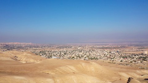 Aerial view over Jericho City in palestine territory Panorama
Drone view from dead sea city of Jericho, Israel,palestine
