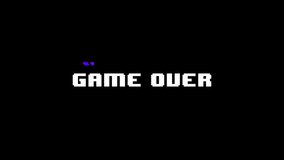 retro videogame ready set start fight game over text words on old tv vhs glitch interference screen 8-bit multiple words. - Powered by Shutterstock - Get 15% off with code: PIKWIZARD15