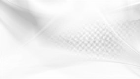 Grey white smooth wavy abstract motion design with dots. Seamless looping. Video animation Ultra HD 4K  