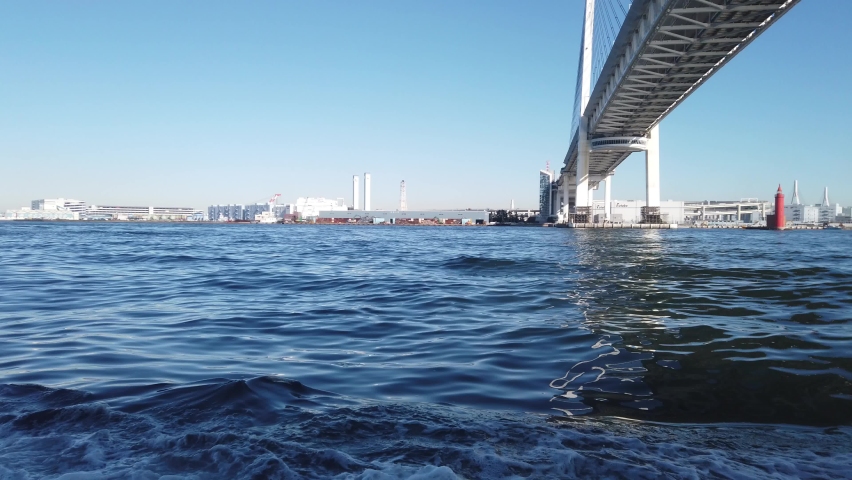 Scenery from the cruise in Yokohama City, Kanagawa Prefecture, Japan.