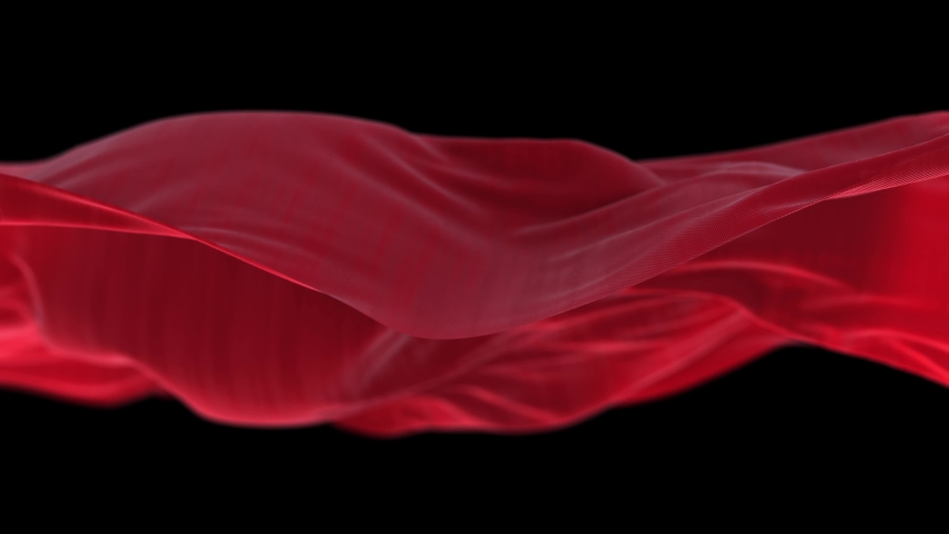 4k Red wave satin fabric loop background.Wavy silk cloth fluttering in the wind.tenderness and airiness.3D digital animation of seamless flag waving ribbon streamer riband.  | Shutterstock HD Video #1065053083