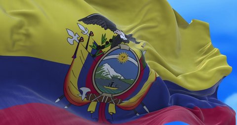 Seamless loop of Ecuadorian flag.