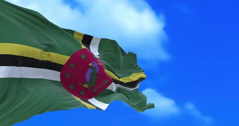 Seamless loop of Dominica flag.