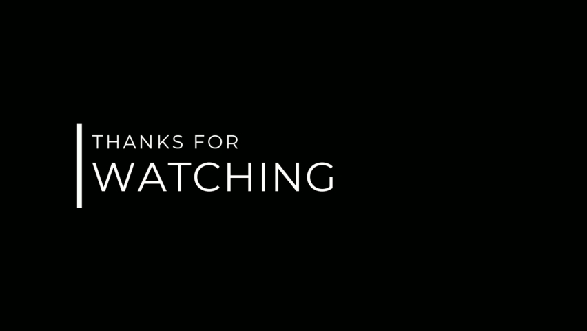 Thank You For Watching Smooth Text Animation On A Black Background High Quality 4k Footage