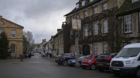 Woodstock, Oxfordshire, UK - 03-01-2021: A general view of the town of Woodstock, in West Oxfordshire. UK