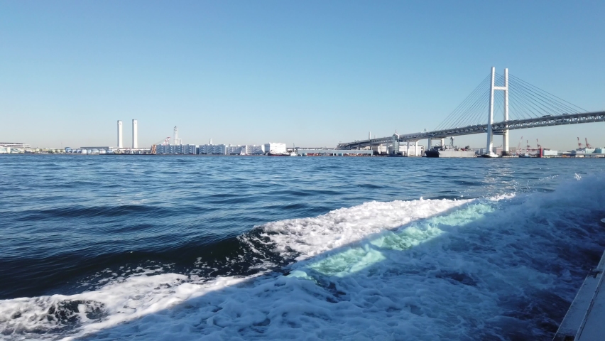 Scenery from the cruise in Yokohama City, Kanagawa Prefecture, Japan.