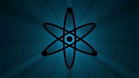 Futuristic Atom Symbol Animation With Light Burst Animation