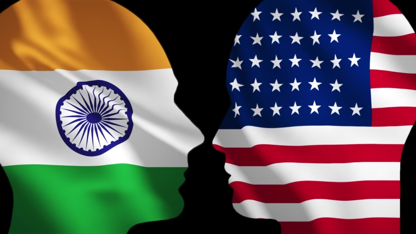 Events And Political Relations Of India And The United States Of America, Animation On A Black Background Royalty-Free Stock Footage #1065133612