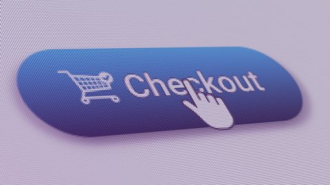 Checkout Click Extreme Close Up 
Online shopping concept. Electronic commerce which allows consumers to directly buy goods or services from a seller over the Internet using a web browser.
