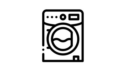 Laundry Service Icon Animation Laundry Service, Washing Clothes Pictograms. Laundromat, Dry-Cleaning, Launderette, Stain Removal, Ironing