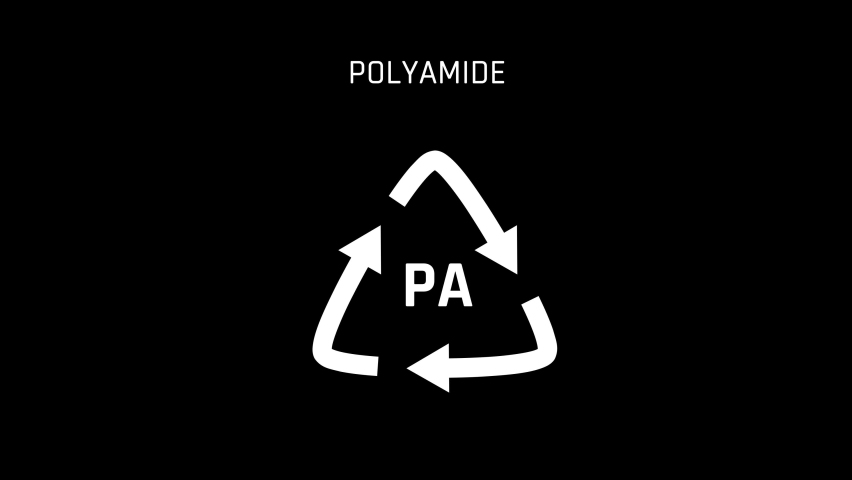 Polyamide or PA Recycle Symbol Animation Seamless Loop