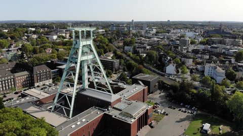 BOCHUM, GERMANY - SEPTEMBER 17, 2020: Industrial heritage of Ruhr region in Bochum. Former coal mine, currently German Mining Museum.
