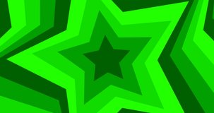 Green flat star graphic video background, simple and elegant looping effect. Great for templates or video footage.