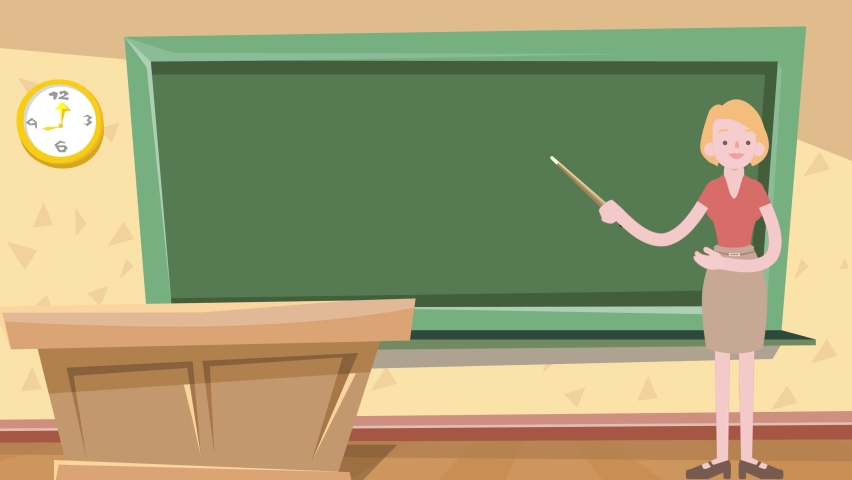 95 Cartoon Blackboard Teacher Woman Stock Video Footage - 4K and HD Video  Clips | Shutterstock