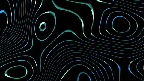 Endless dark colorful animation with motion effect of green waves pattern. Modern Liquid abstract background for business presentations or TV screensaver mode. Seamless loop, 4k 3840x2160, 60 FPS