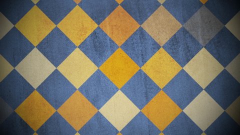 Checkered grunge background with yellow and gray flashing intermittent