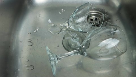 Removing glass shards from broken wine glasses
