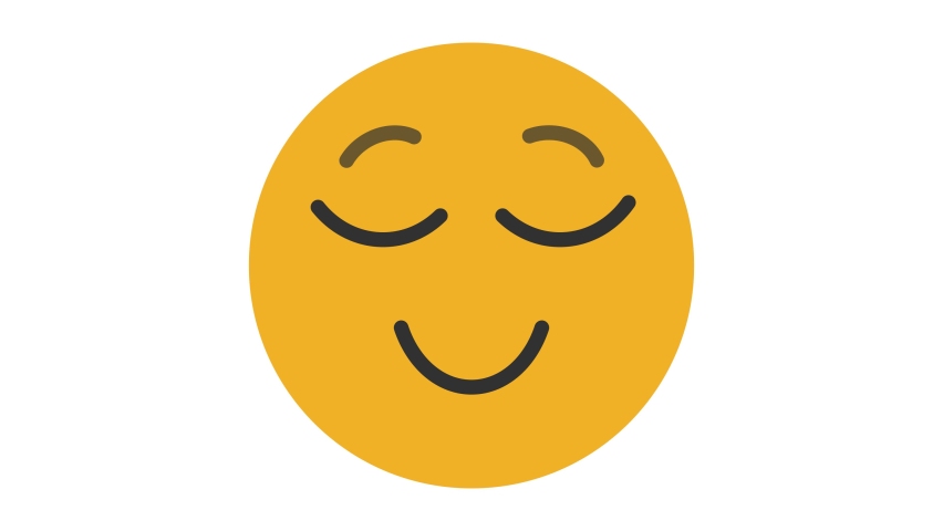 Relieved Face Flat Animated Emoji. Stock Footage Video (100% Royalty ...