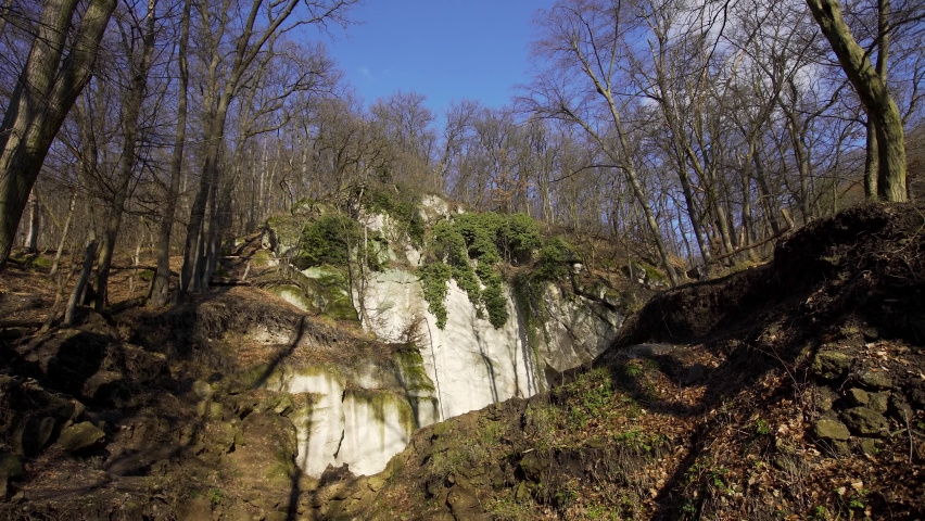Popular hiking destination for people in the woods, especially during the coronavirus period. Holdvilag-arok in Hungary, Europe. 