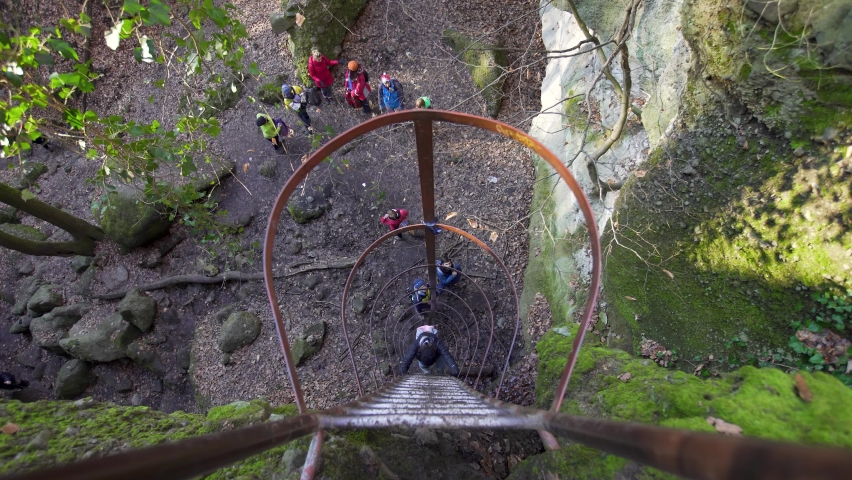 Popular hiking destination for people in the woods, especially during the coronavirus period. Holdvilag-arok in Hungary, Europe. 