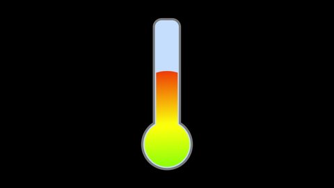 Thermometer Icon Illustration With Color Gradient Temperature on Black Background