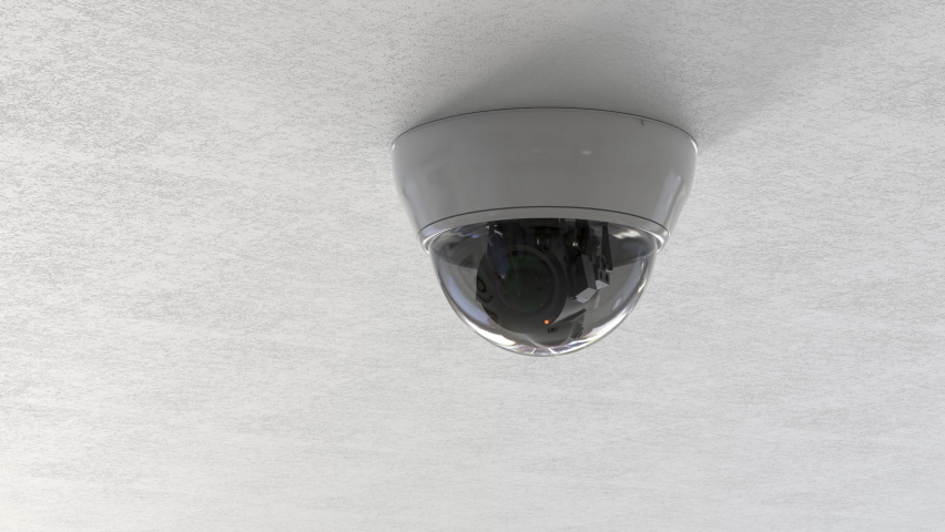 3d rendering security camera or cctv camera on ceiling 4k footage | Shutterstock HD Video #1065264835