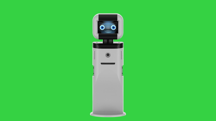 3d rendering assistant robot on green screen 4k footage | Shutterstock HD Video #1065264907