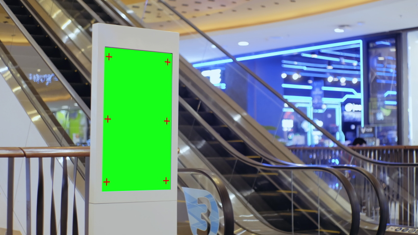 Advertising billboard with green screen for product display in shopping store. | Shutterstock HD Video #1065268882