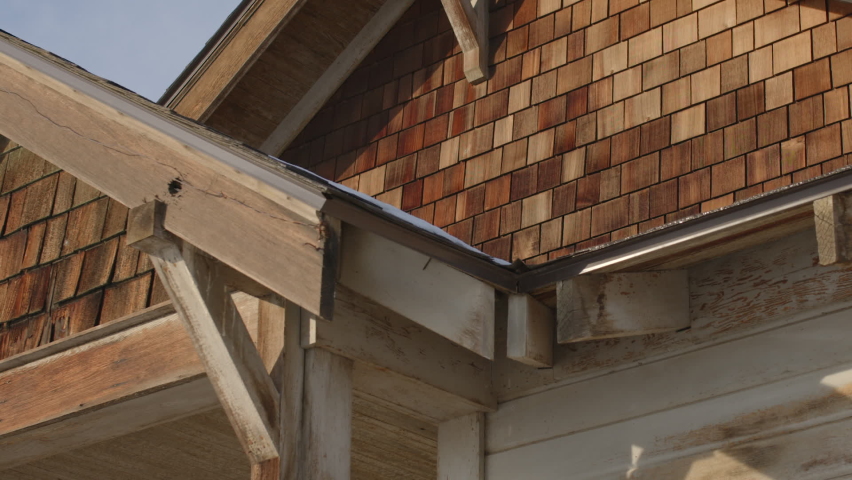 Bell Tower and Roof Detail of Abandoned Schoolhouse in Oregon - Shallow DOF