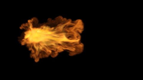 Fire Flame Transition with Alpha Channel. 3D rendering. Element footage. You can place on footage or background and easier to change color.