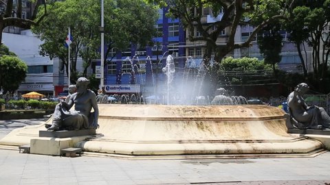 salvador, bahia, brazil - january 8, 2021: view of the fountain at Praça da Piedade, in downtown Salvador.