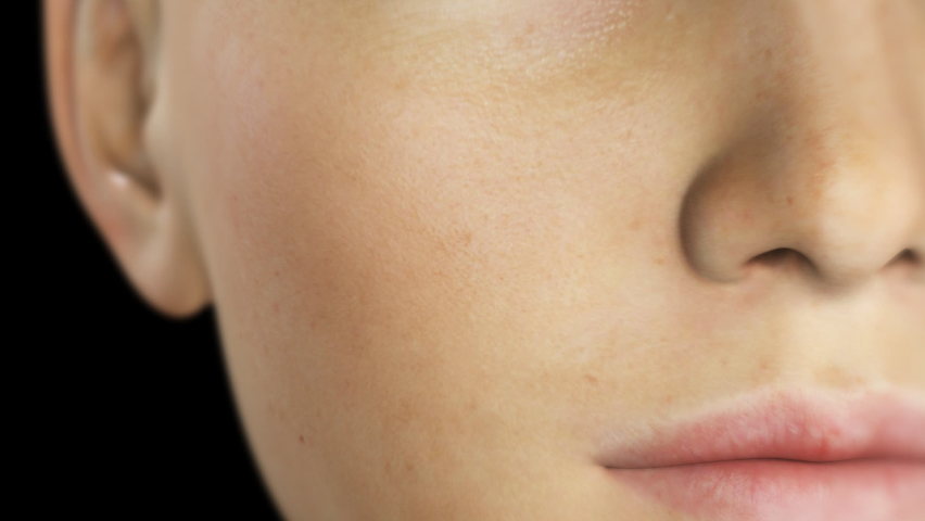 3D animation close-up cream serum collagen repair effect skin dirt removal. Deep cleansing skin. Skin pores. Acne cleansing. skin pore cleaning | Shutterstock HD Video #1065292969