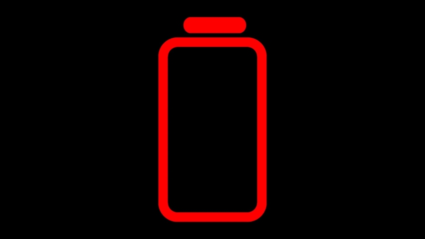 No Sound Footage Battery Charging Level Indicator at black background
