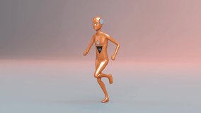 humanoid futuristic robot running video