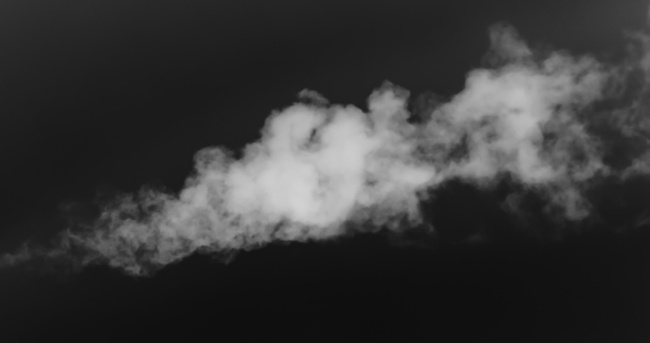 Stream of White Smoke Directed to the Right. A large, dense jet of white smoke slowly moves to the right. Ideal for simulating burnt-out equipment and buildings at medium to long distances. Royalty-Free Stock Footage #1065306238