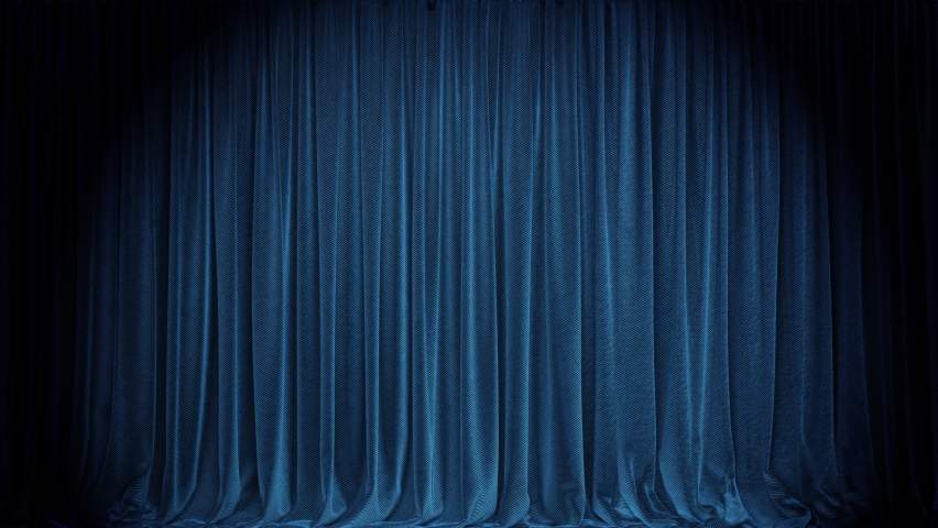 Realistic 3D animation of the blue textured denim curtain rendered in UHD, alpha matte is included | Shutterstock HD Video #1065309025