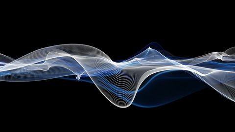 Futuristic video animation with wave object in slow motion, 4096x2304 loop 4K