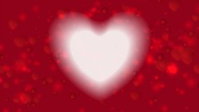 Bright glowing hearts abstract Valentines Day motion background with bokeh. Seamless looping. Video animation Ultra HD 4K 3840x2160