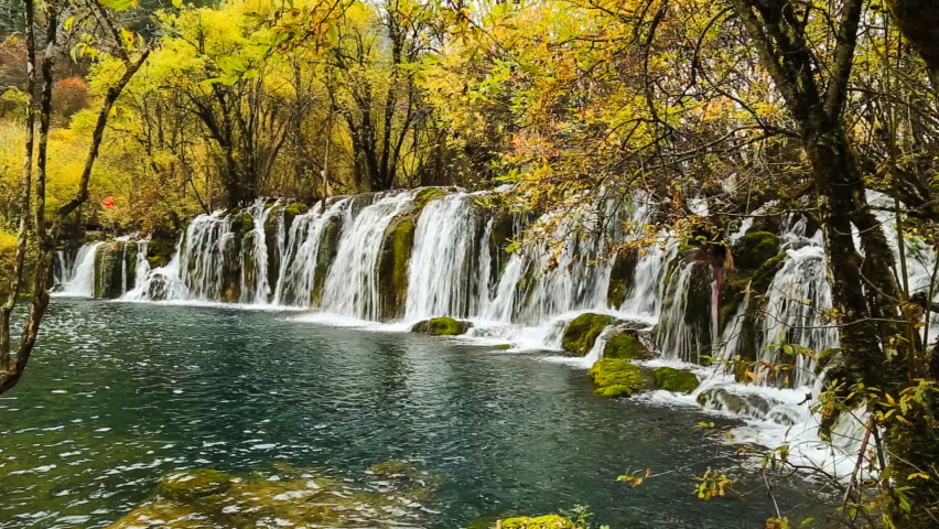 The beautiful Juizhaigou Valley (Valley of nine villages) National Park in autumn, aba state, sichuan province, China.Inclusion on the World Natural Heritage List in 1992.