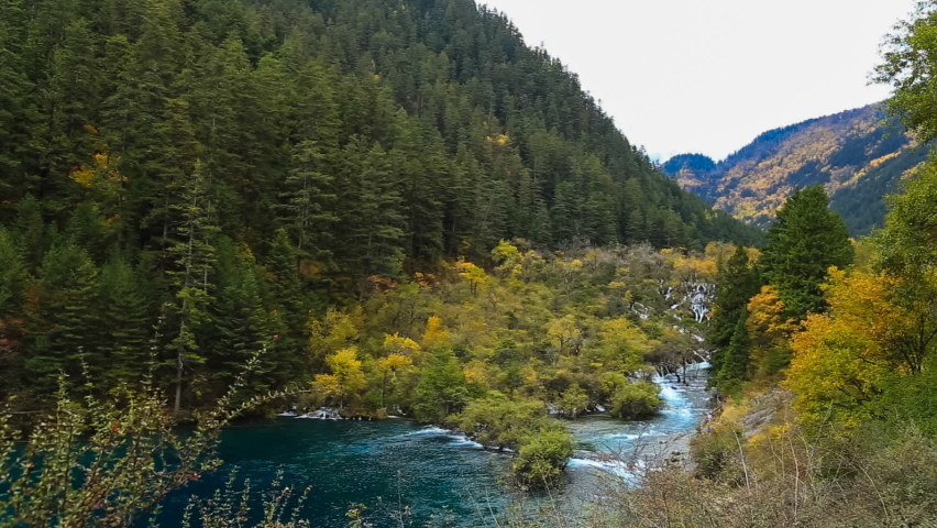 The beautiful Juizhaigou Valley (Valley of nine villages) National Park in autumn, aba state, sichuan province, China.Inclusion on the World Natural Heritage List in 1992.