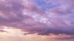 Colorful cloudscape changing in time lapse video in 4k