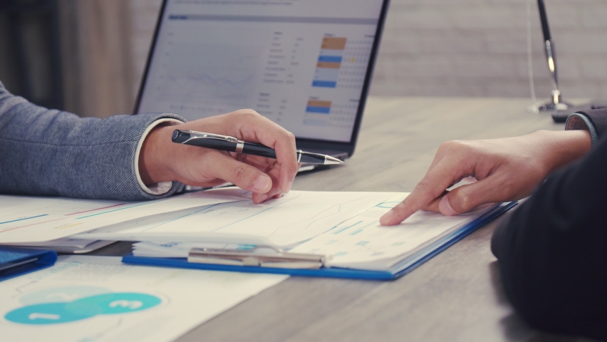 Asian business brainstorm and work at the office, entrepreneur research ideas, and analyze data meeting. | Shutterstock HD Video #1065334027