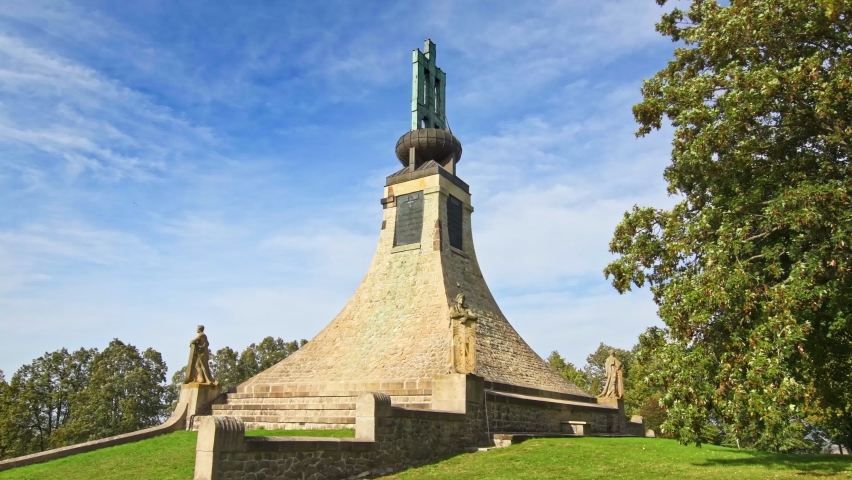 Monument of peace (Mohyla miru in czech speak) - in memory battle of Slavkov (Austerlitz) battleground during Napoleonic wars in 1805. South Moravia region, Czech Republic.